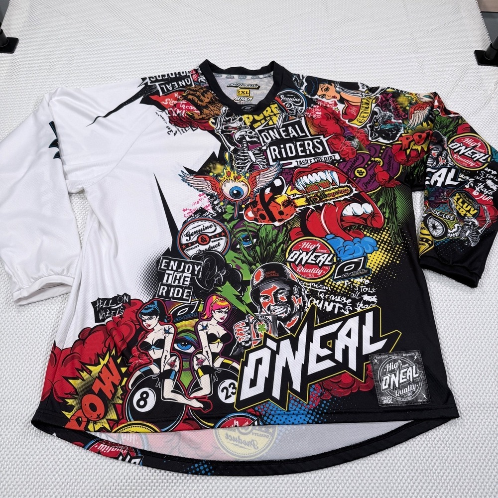 O'Neal Mayhem Elite Motocross Jersey Mens 2XL Graphic MX BMX Riding Shirt
